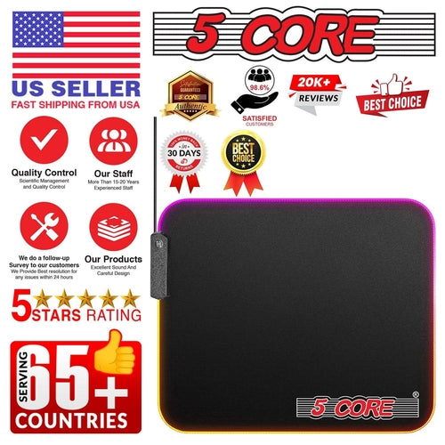 5Core RGB Gaming Mouse Pad - 12 Lighting Effects for Your Gaming Setup