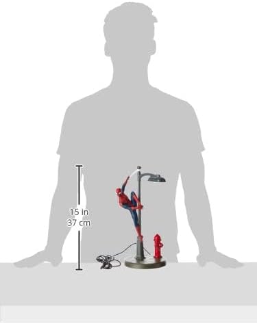 Spider-Man Tischlampe - Offiziell lizenziertes Disney-Tischlicht, Marvel-Strassenbeleuchtung Spider-Man-Spotlight, Geschenk für Multiverse-Fans