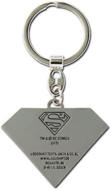 Logoshirt Superman Chrome Metal Keychain - DC Comics Logo Key Ring/Keychain, approx. 5 x 4 cm, red/yellow - Officially Licensed Fan Merchandise