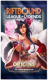 Riftbound Origins League of Legends Trading Card Game Booster Pack, 14 Cards per Pack, English Edition