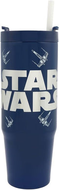 Star Wars Lucas Isolierter Becher mit Strohhalm und Deckel, 900 ml, offizieller Merchandise-Artikel von Polar Gear Vehicles, Reisebecher, doppelwandiger Edelstahlbecher, Isolierbecher