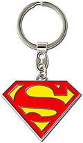 Logoshirt Superman Chrome Metal Keychain - DC Comics Logo Key Ring/Keychain, approx. 5 x 4 cm, red/yellow - Officially Licensed Fan Merchandise