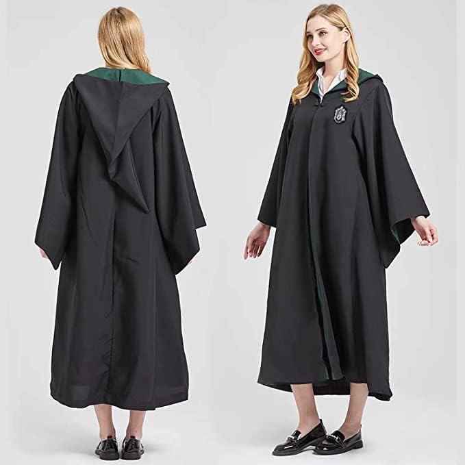 Magier Robe,Magier Uniform,mit Umhang und Krawatte,für Karneval,Halloween,Harry Potter cosplay kostüm (M, grün)