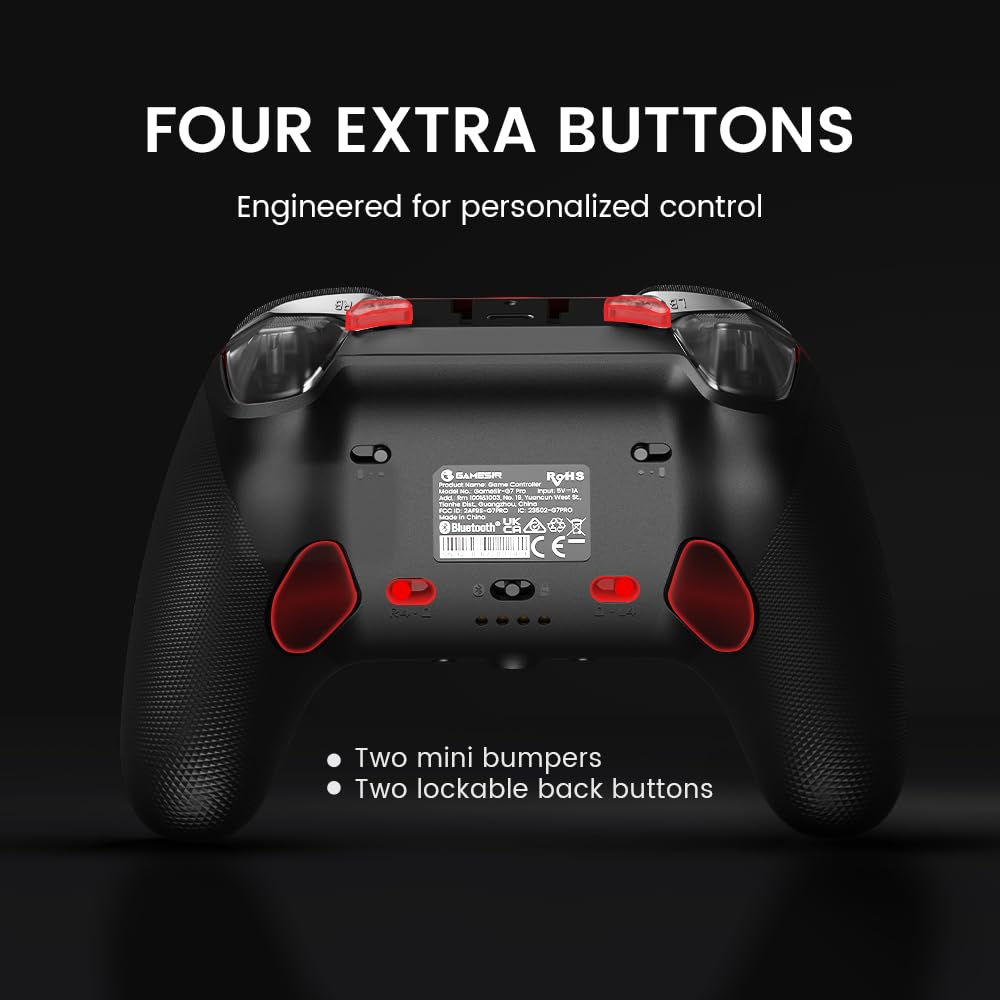 GameSir G7 Pro 1000Hz Controller mit Ladestation für Xbox Series X|S, Xbox One, Windows 10/11 & Android – TMR Joysticks, verstellbare Trigger & 4 programmierbare Tasten – Shadow Ember