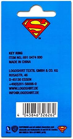 Logoshirt Superman Chrome Metal Keychain - DC Comics Logo Key Ring/Keychain, approx. 5 x 4 cm, red/yellow - Officially Licensed Fan Merchandise