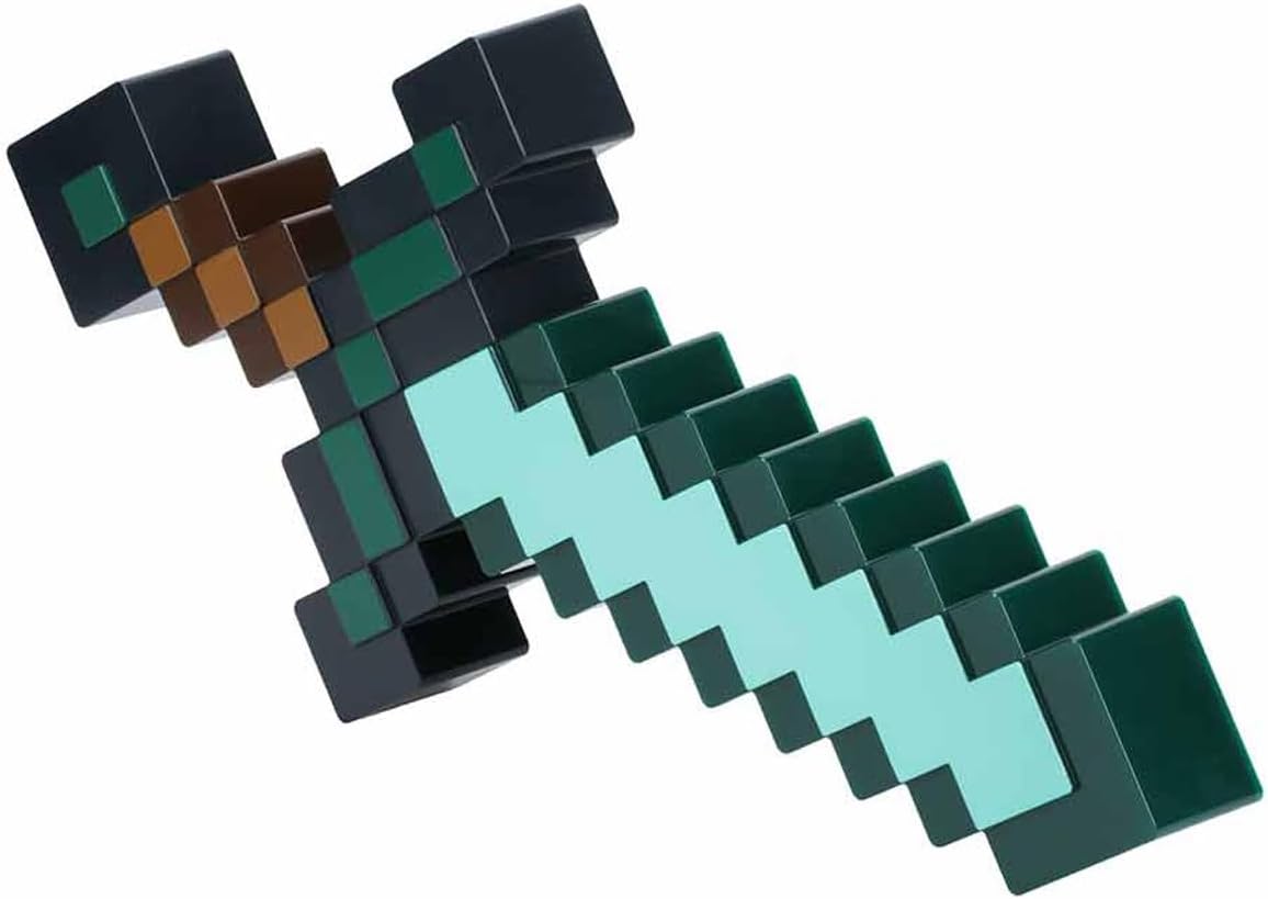 Minecraft Diamantschwert Licht - Offiziell lizenziertes Merchandise, 3 dynamische Lichtmodi mit Sound-Reaktion, Gamer-Raum-Dekor & Sammlerstück, USB- oder batteriebetrieben
