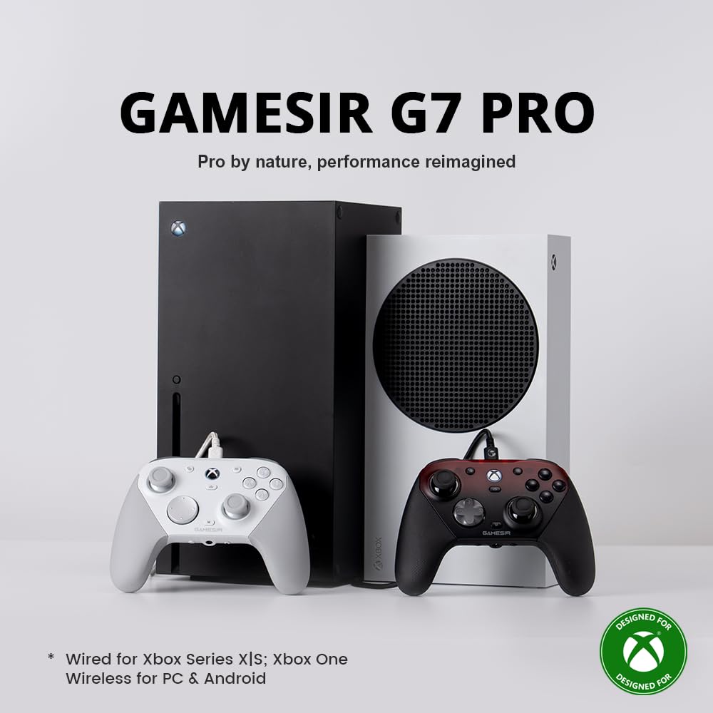 GameSir G7 Pro 1000Hz Controller mit Ladestation für Xbox Series X|S, Xbox One, Windows 10/11 & Android – TMR Joysticks, verstellbare Trigger & 4 programmierbare Tasten – Shadow Ember