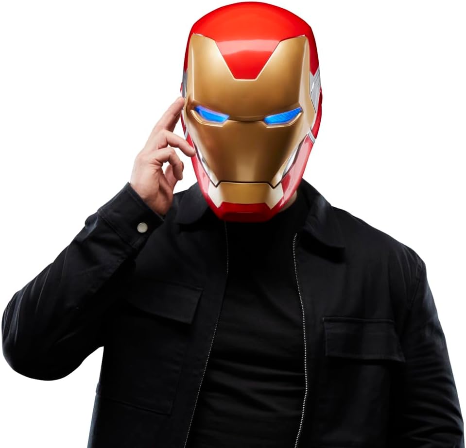 Marvel Legends Series Iron Man Electronic Premium Helmet with Light Effects, Avengers: Endgame Adult Roleplay Item