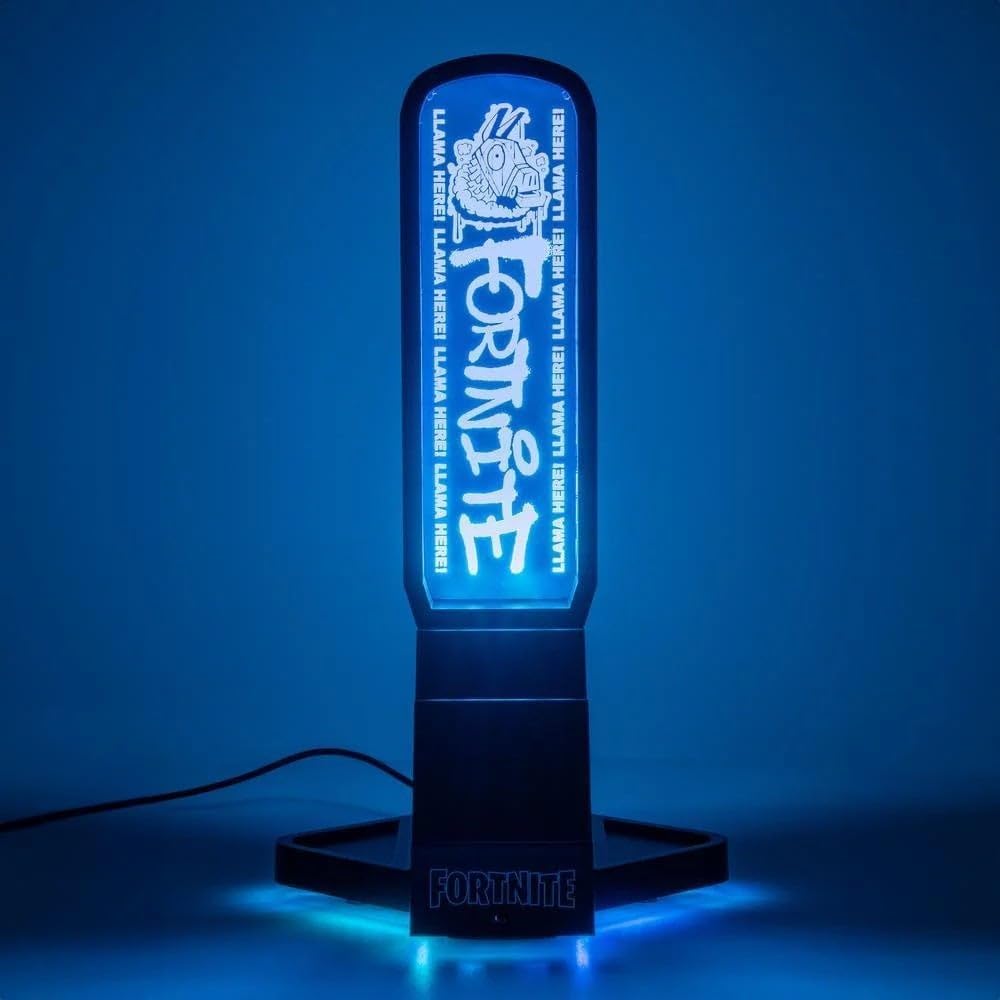 Fortnite 3-in-1 Kopfhörerständer und Technik-Ladestation mit Konsolen-Controller-Halterung und 2 USB-C-Ports, RGB-Farbwechsel-Lichtpanel, offiziell Lizenziertes Geschenk für Gamer | Paladone ...