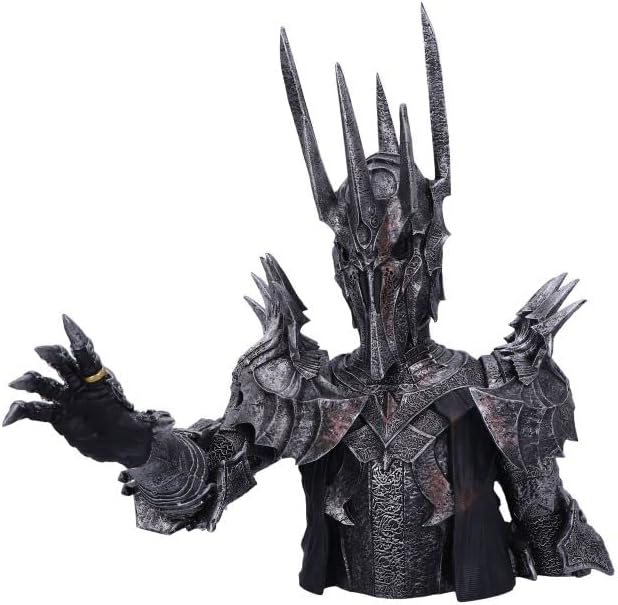 Nemesis Now Offizielles Lizenzprodukt Herr der Ringe, Sauron-Büste, Silber, 39 cm
