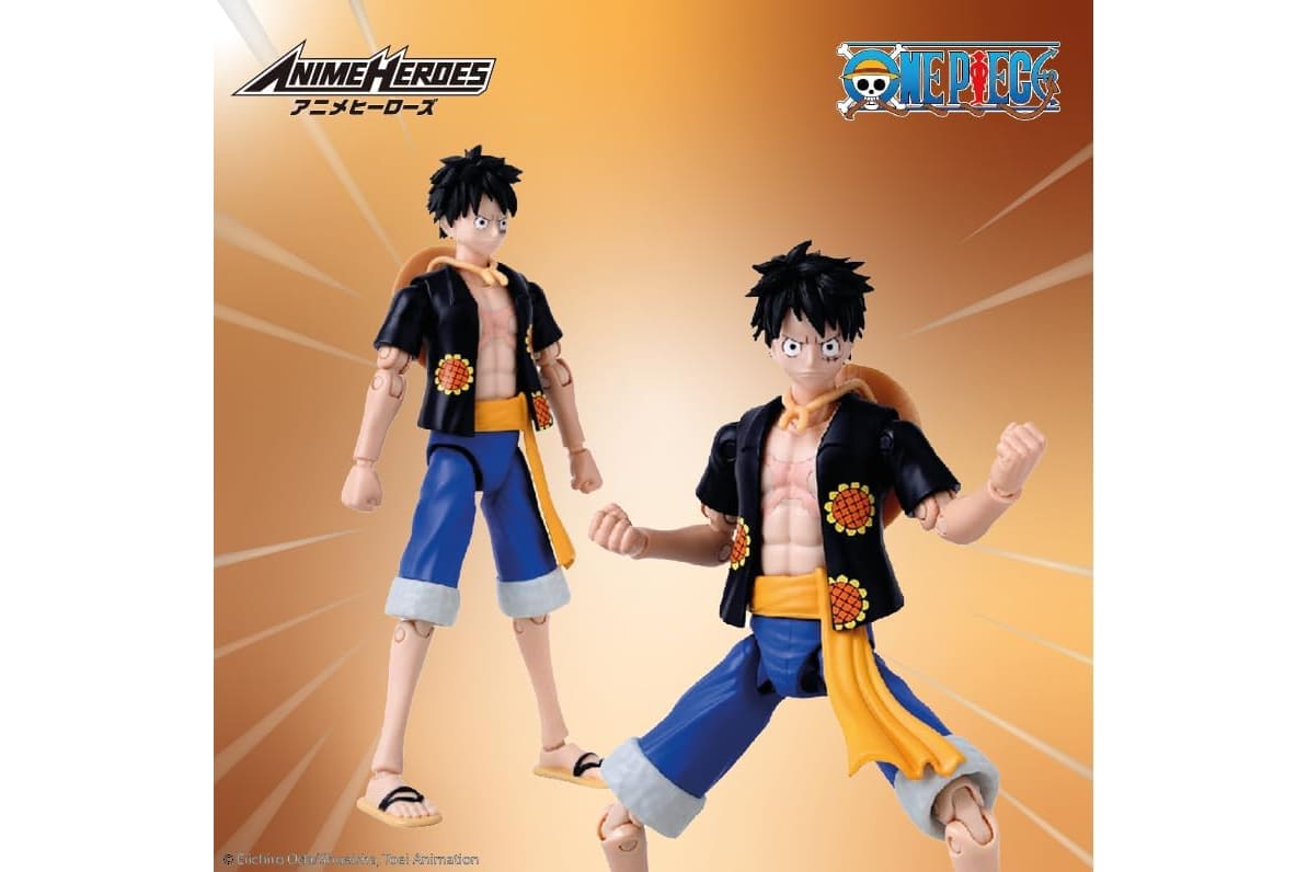 BANDAI – Anime Heroes – One Piece Figur – Lorenor Zorro 17 cm Three Sword Style – Offizielle Lizenz One Piece – Bewegliche Manga Figur Zorro 3 Schwerter – Spielzeug für Kinder ab 4 Jahren – 37052