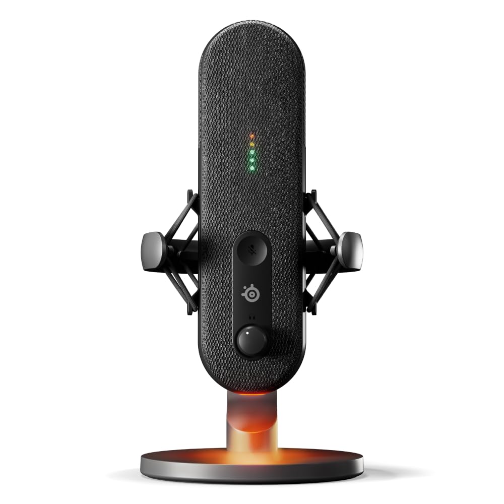 SteelSeries Alias Pro Kit – XLR-Mikrofon + Stream-Mixer – 3 Mal größere Kapsel fürs Gaming, Streaming und Podcasting – USB/XLR-Schnittstelle – Benutzerdefinierte Steuerung – RGB – Einzel- oder Dual-PC