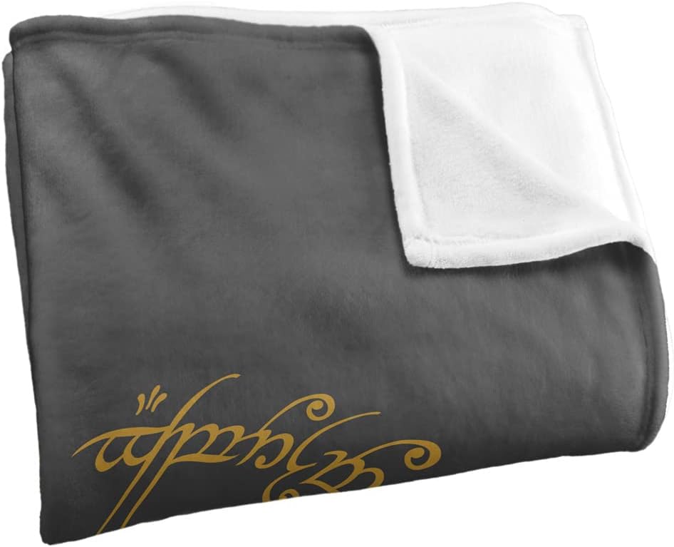 LOGOVISION Lord of THE RINGSOptimalweiche Kuscheldecke mit dem Logo Herr der Ringe, seidig, 152 x 127 cm