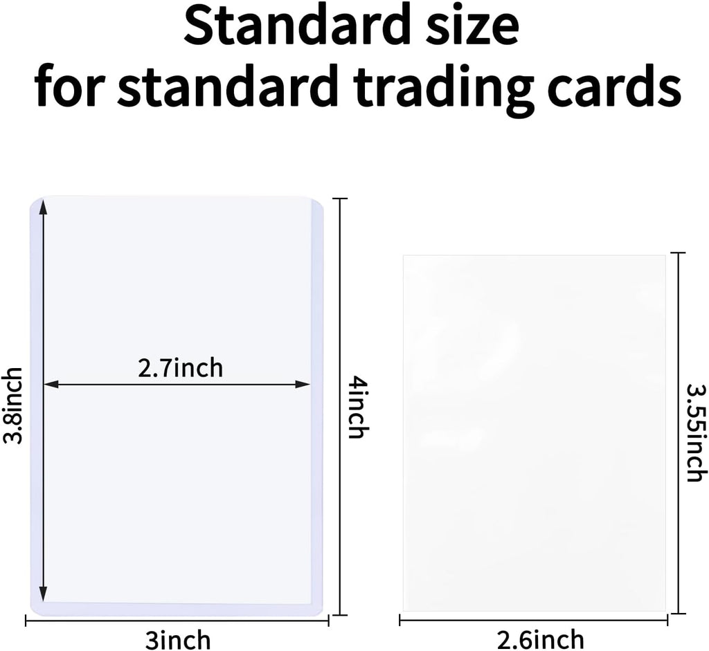 400 Stück Card Sleeves, 3"X4" Hartkartenhüllen, Sammelkartenhüllen passend für MTG, Sammelkarten, Sportkarten (200 Top Loads + 200 Transparente Kartenhüllen)