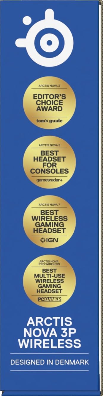 SteelSeries Arctis Nova 3P Wireless - PS5 Headset & PC Gaming Headset – App-Steuerung – 40 Std. Akku – Neodym-Magnet-Treiber – 2,4 GHz/Bluetooth – Abnehmbares Mikrofon – Für PS5, PC, Switch - Schwarz