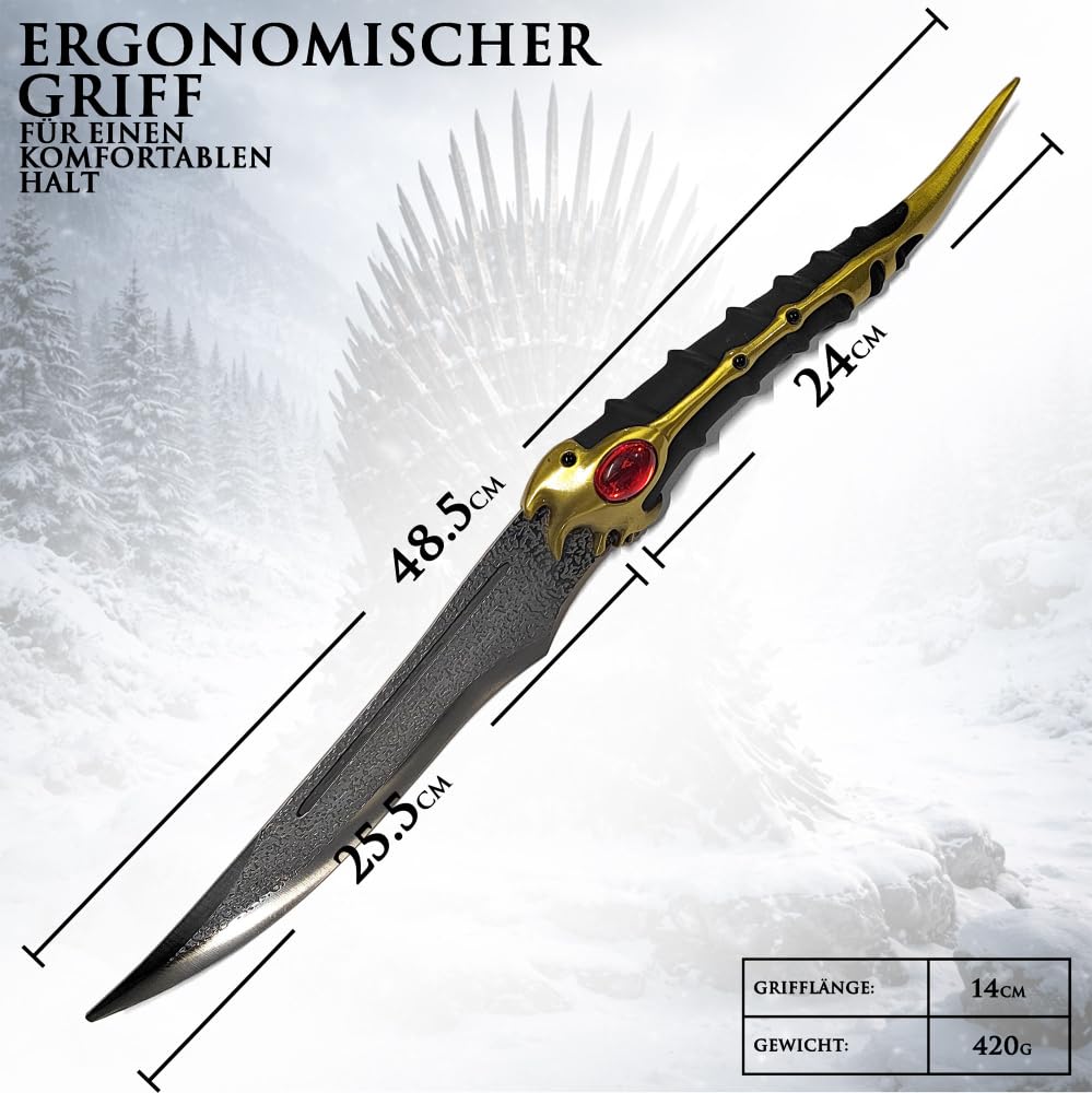 Game of Thrones Schwert | Authentisches Stück aus der Welt von Westeros | Stahlschwert | Hochwertige Verarbeitung | Perfekt für Sammler und Fans von Game of Thrones