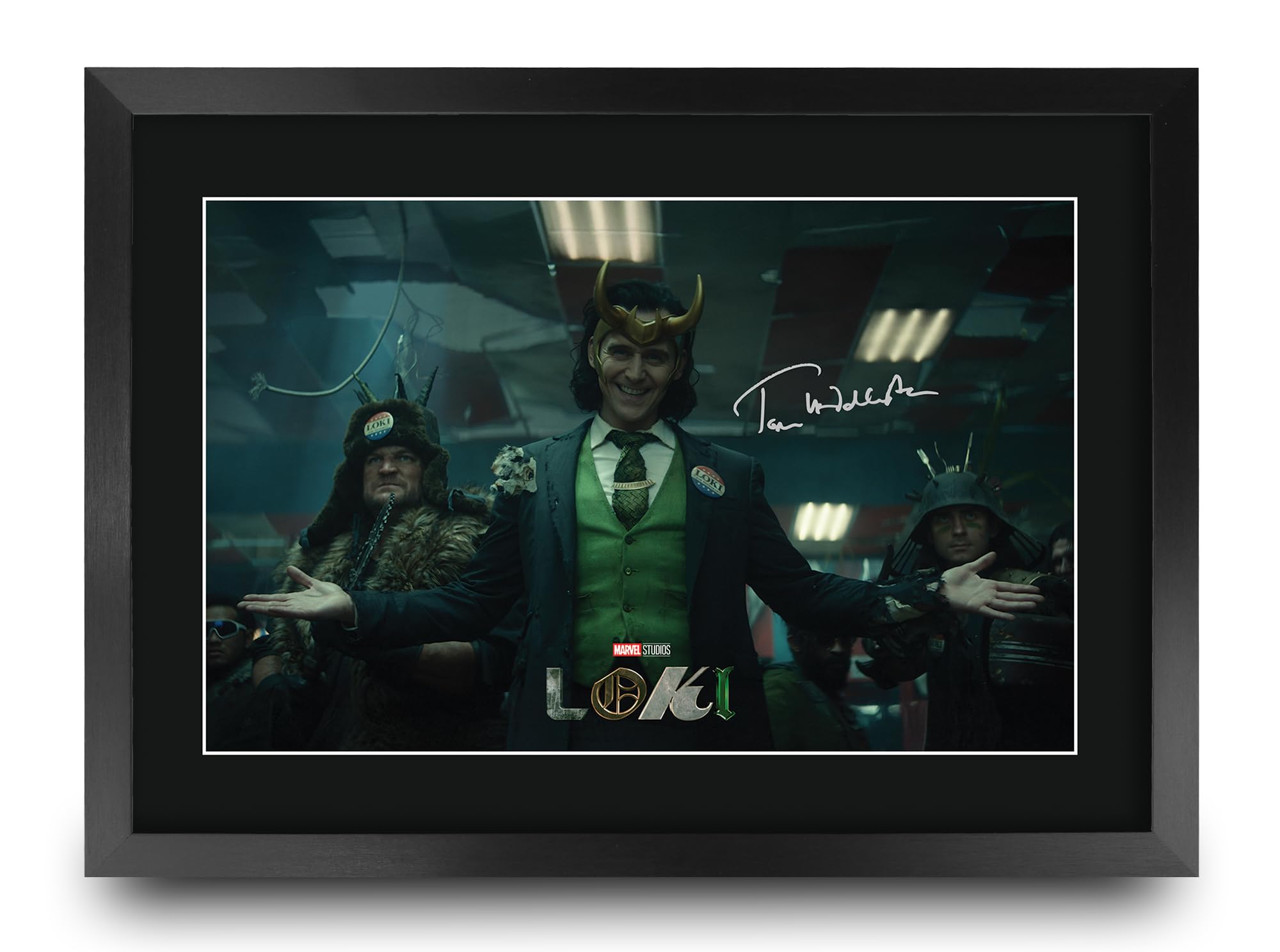HWC Trading Loki Gifts Printed Signed Autograph Photo for TV Memorabilia Fans - A3 Framed
