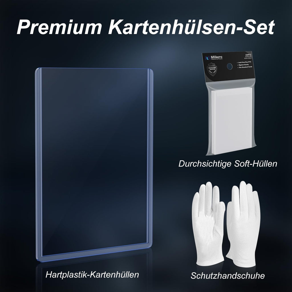 Mlikero 400 Card Sleeves, 3"x4" Toploaders, Card Protectors Compatible with MTG, Trading Cards, Sports Cards (200 Toploaders + 200 Soft Sleeves)