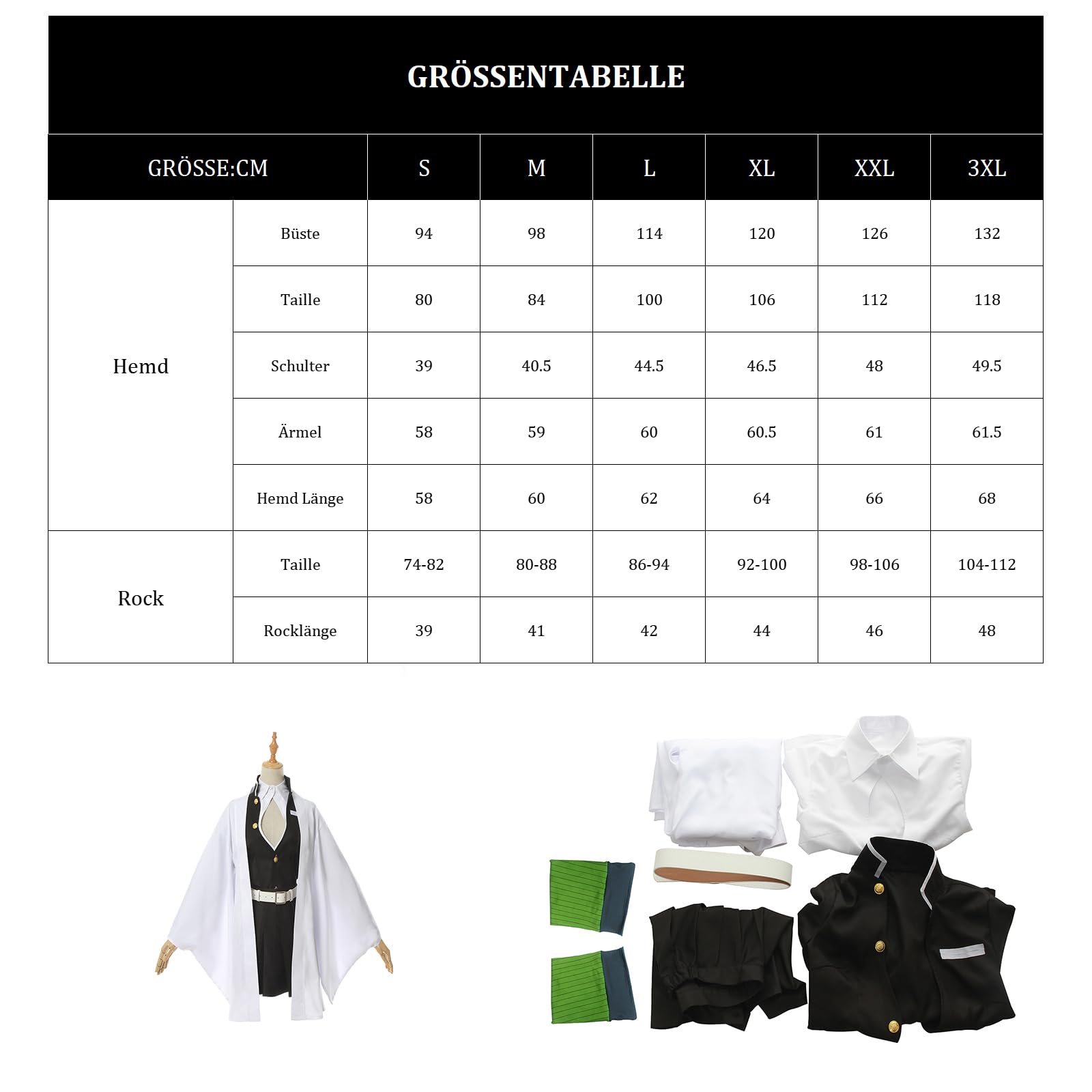 Fiamll Tanjirou Zenitsu Giyuu Cosplay Kostüm für Japanischer Anime Kimono demon cosplay Outfit Halloween Kostüm