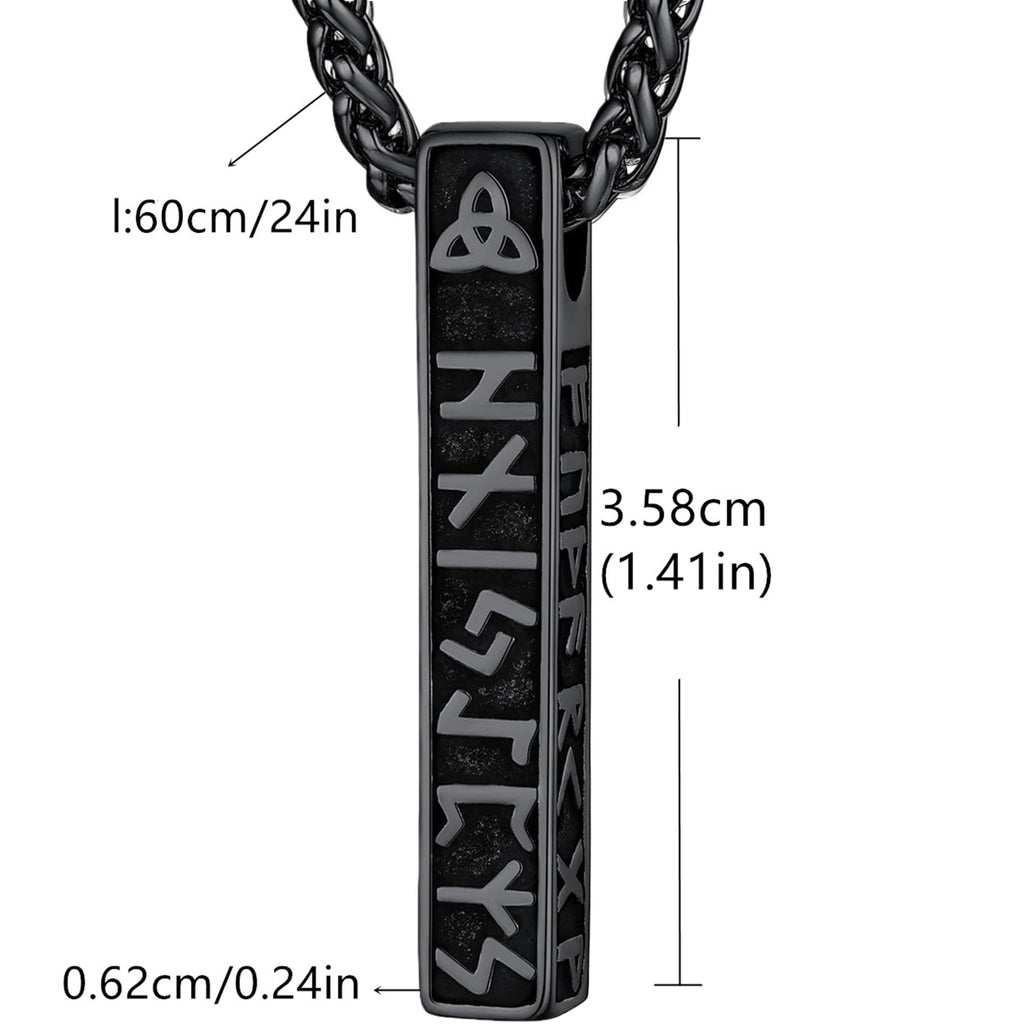Wikinger Runen Halskette Herren - 60CM Edelstahl Herren Kette, Viking Keltischer knoten Männer Halskette, Schmuck Geschenke für Ehemann Papa Sohn Bruder Freund Weihnachten Geburtstag