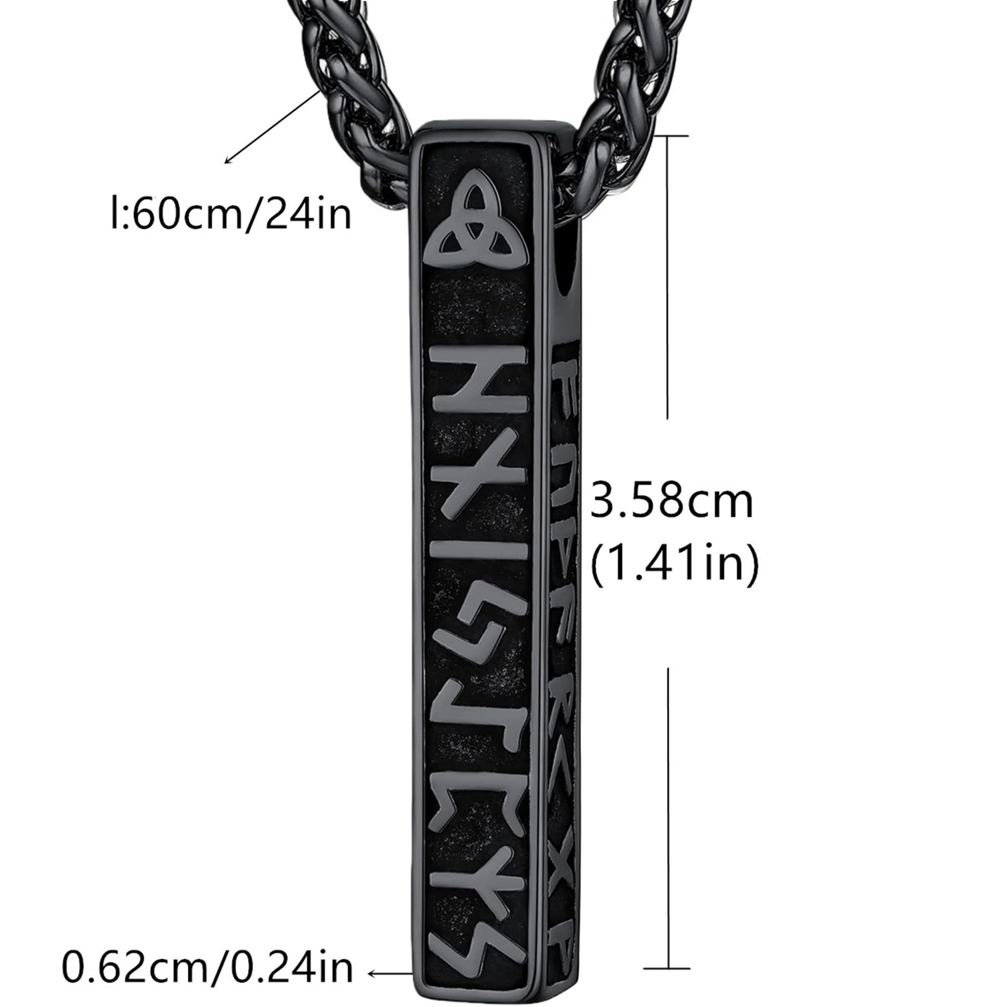 Wikinger Runen Halskette Herren - 60CM Edelstahl Herren Kette, Viking Keltischer knoten Männer Halskette, Schmuck Geschenke für Ehemann Papa Sohn Bruder Freund Weihnachten Geburtstag
