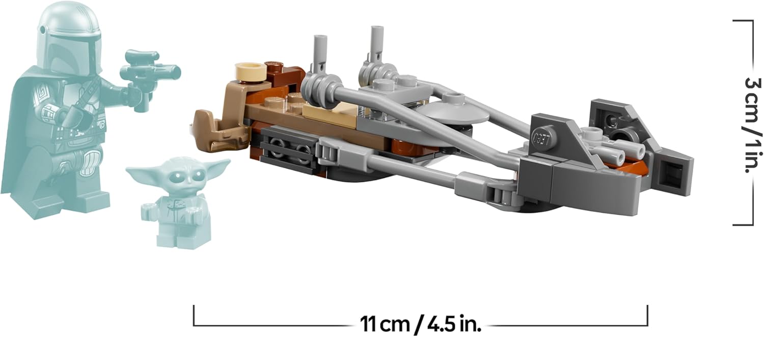 LEGO Star Wars Der Mandalorianer und Grogu auf ihrem Speeder Bike - Set mit Fahrzeug und 2 Star Wars Figuren für Actionabenteuer - Geschenk für Kinder ab 6 Jahren - 75436