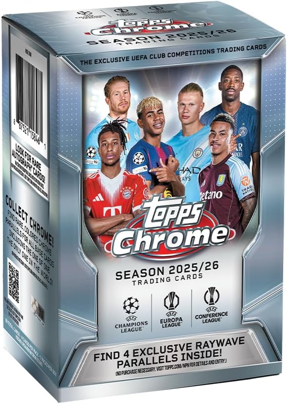 Topps Chrome® UEFA Club Competitions 2025-26 - Value Box (contains 7 packs per box, 4 cards per pack)