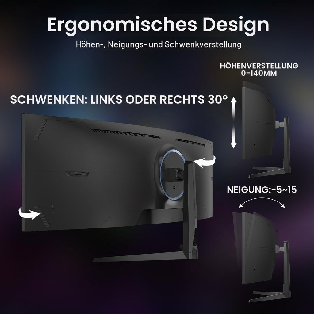 34 Zoll Ultrawide Curved Gaming Monitor, 165Hz, 1ms MPRT, UWQHD