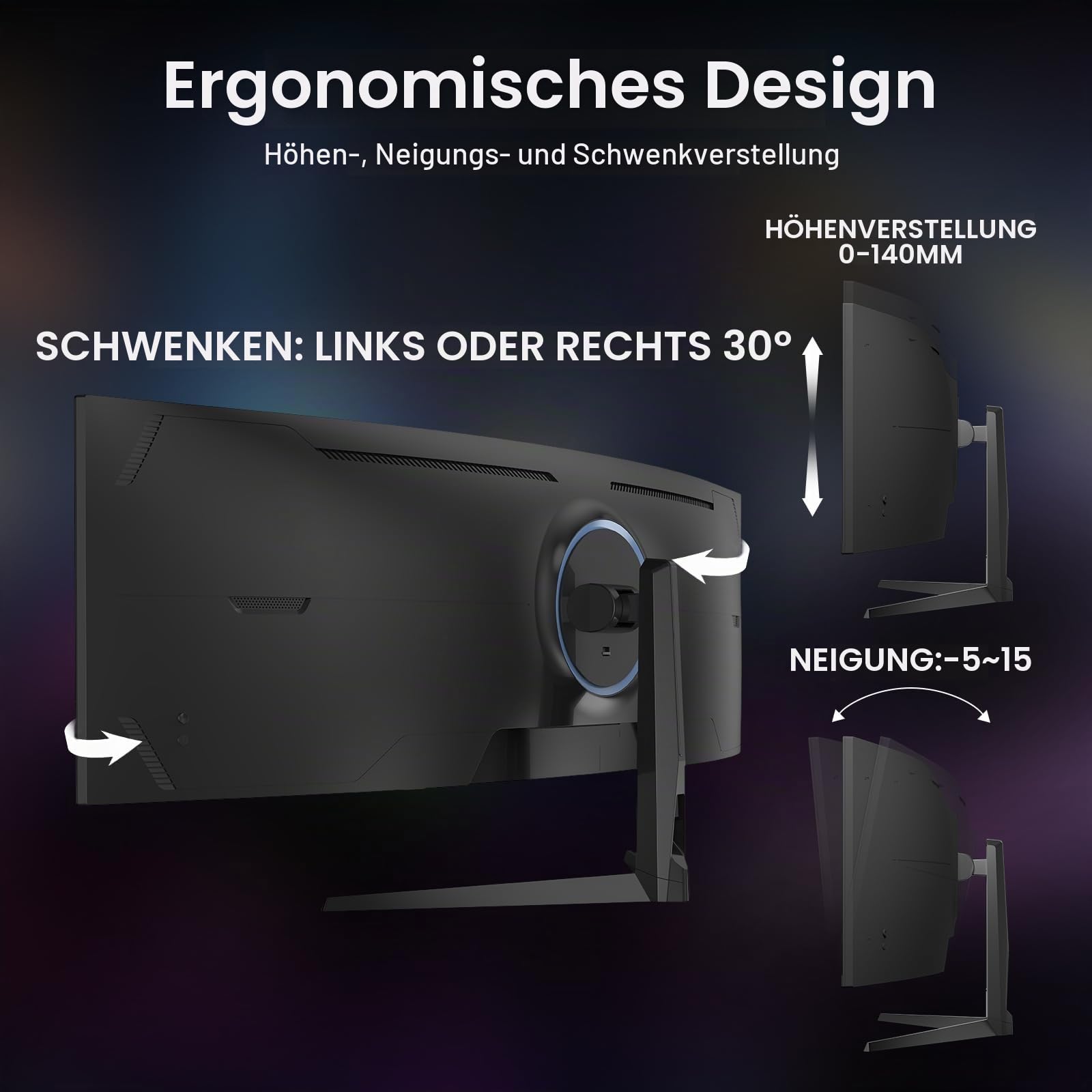 34 Zoll Ultrawide Curved Gaming Monitor, 165Hz, 1ms MPRT, UWQHD