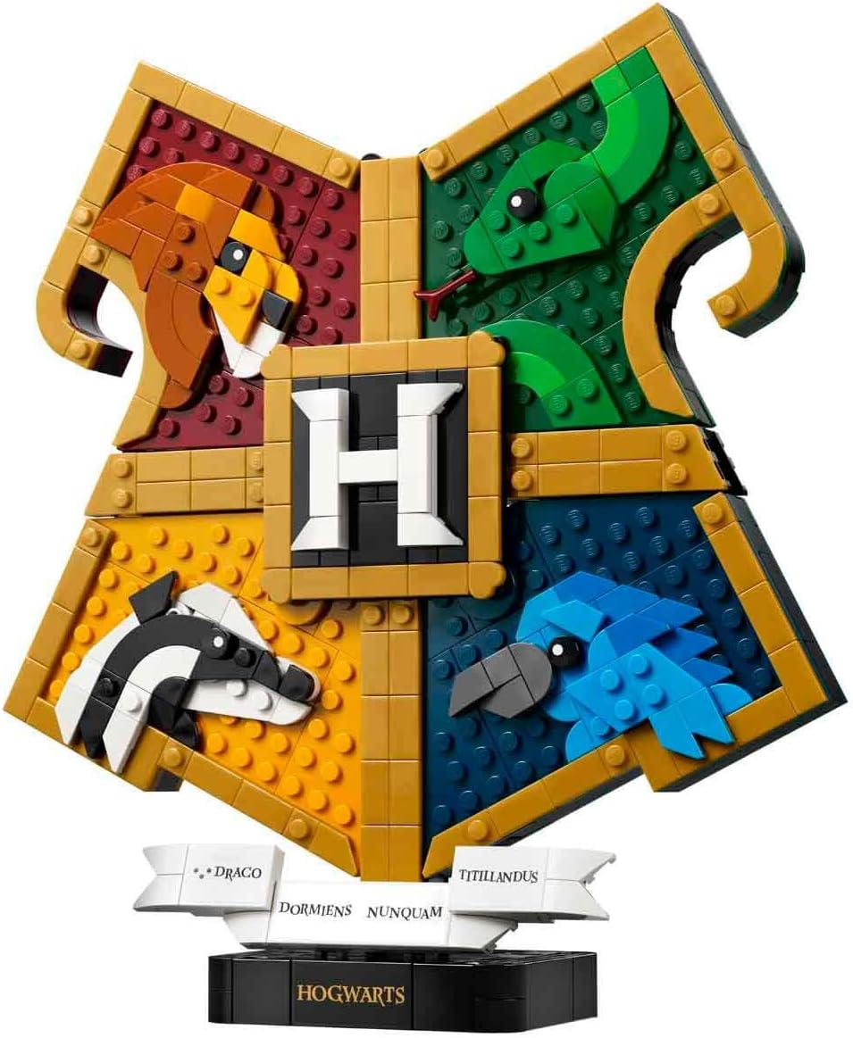 LEGO Harry Potter Hogwarts Hauswappen - Wanddeko 3D Modell mit Tieren - DIY Deko fürs Kinderzimmer - Geburtstagsgeschenk für Mädchen, Jungen und Teenager ab 12 Jahren - 76462