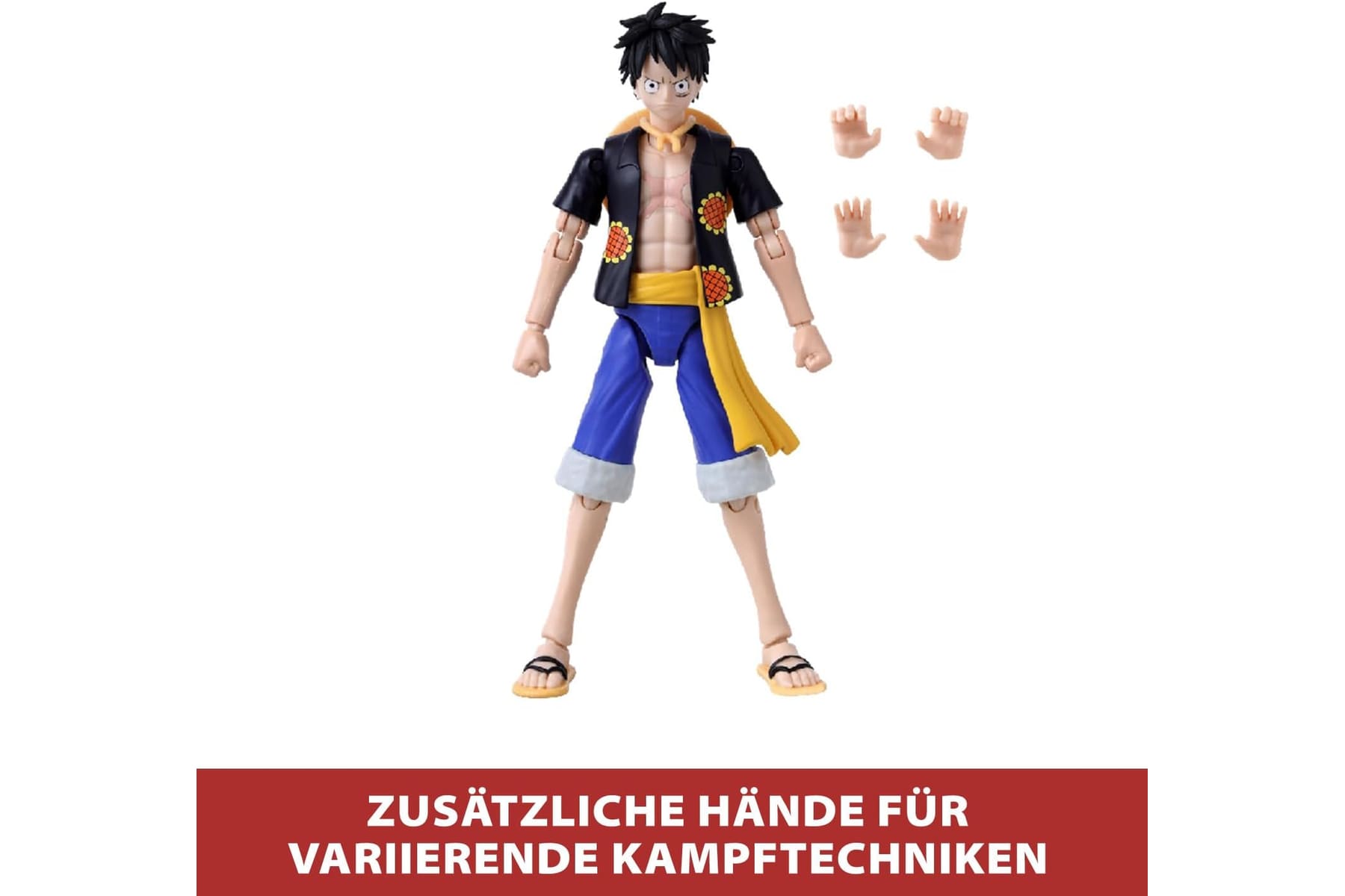 BANDAI – Anime Heroes – One Piece Figur – Lorenor Zorro 17 cm Three Sword Style – Offizielle Lizenz One Piece – Bewegliche Manga Figur Zorro 3 Schwerter – Spielzeug für Kinder ab 4 Jahren – 37052