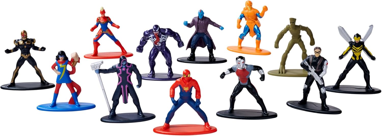 Jada Toys Marvel Figur (1x Mystery Figure im Blind Pack) - 1 Überraschungs-Sammelfigur aus 12 Marvel Figuren, Nano-Metallfigur für Fans und Kinder ab 3 Jahre, 4 cm, Welle 3