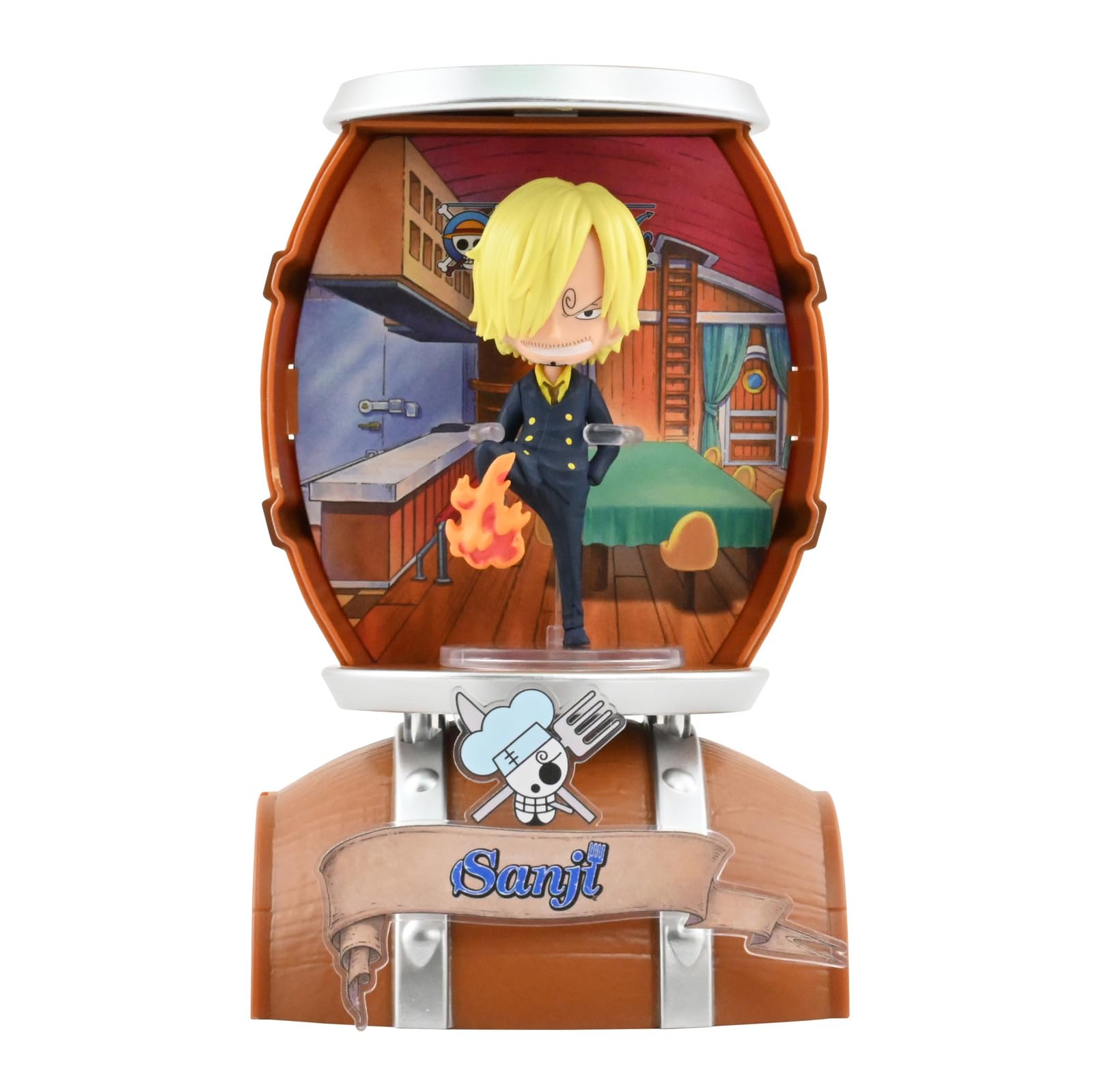 Yume 15329 - One Piece Barrel Capsule, 1 von 6 Mini Figuren mit Fass, Sammelfigur mit Display-Stand, Anime Merch für Fans der Serie