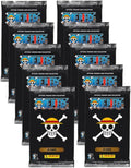 Panini One Piece 10 Booster Packs 25th Anniversary Trading Cards Flowpacks 80 Karten NEU und BB-Toy-Trades Toploader