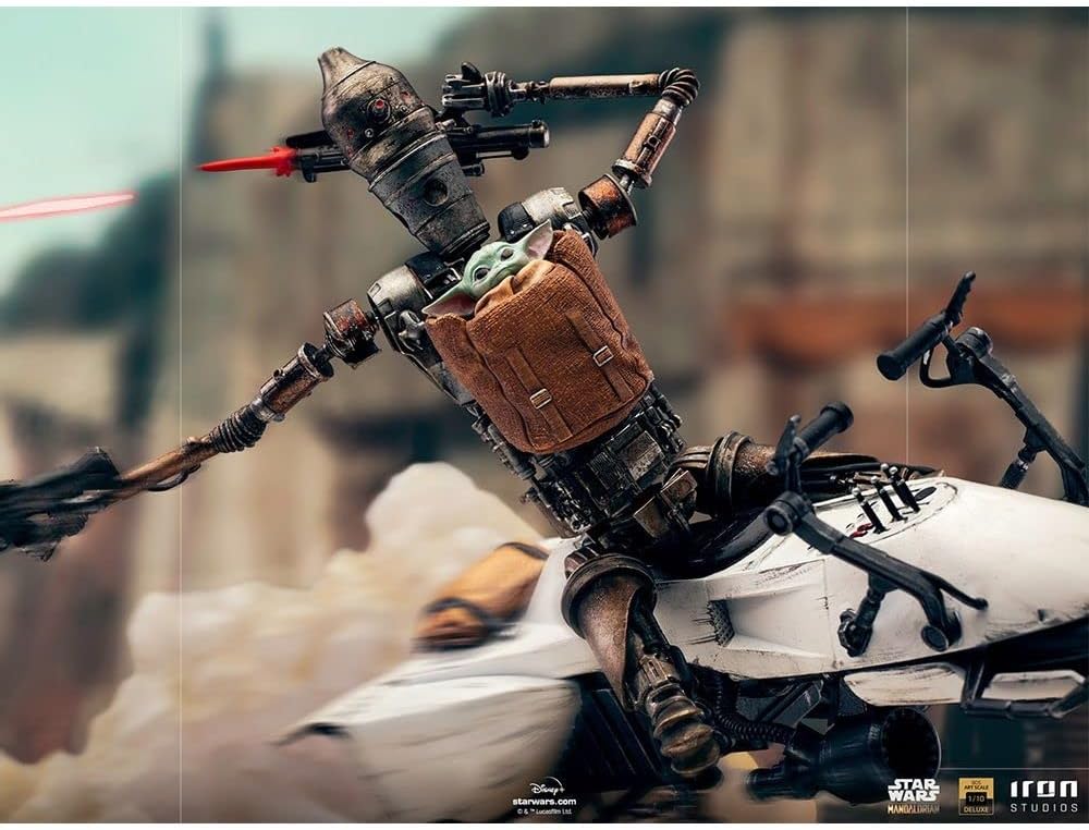 Iron Studios Deluxe BDS: Disney Star Wars The Mandalorian - IG-11 and The Child Art Scale Polystone Statue (1/10) (LUCSWR47021-10)
