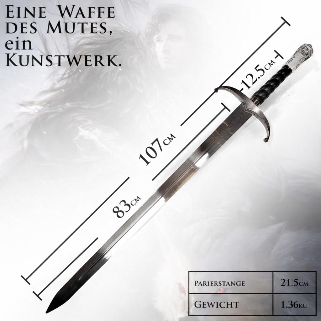 Game of Thrones Schwert | Authentisches Stück aus der Welt von Westeros | Stahlschwert | Hochwertige Verarbeitung | Perfekt für Sammler und Fans von Game of Thrones