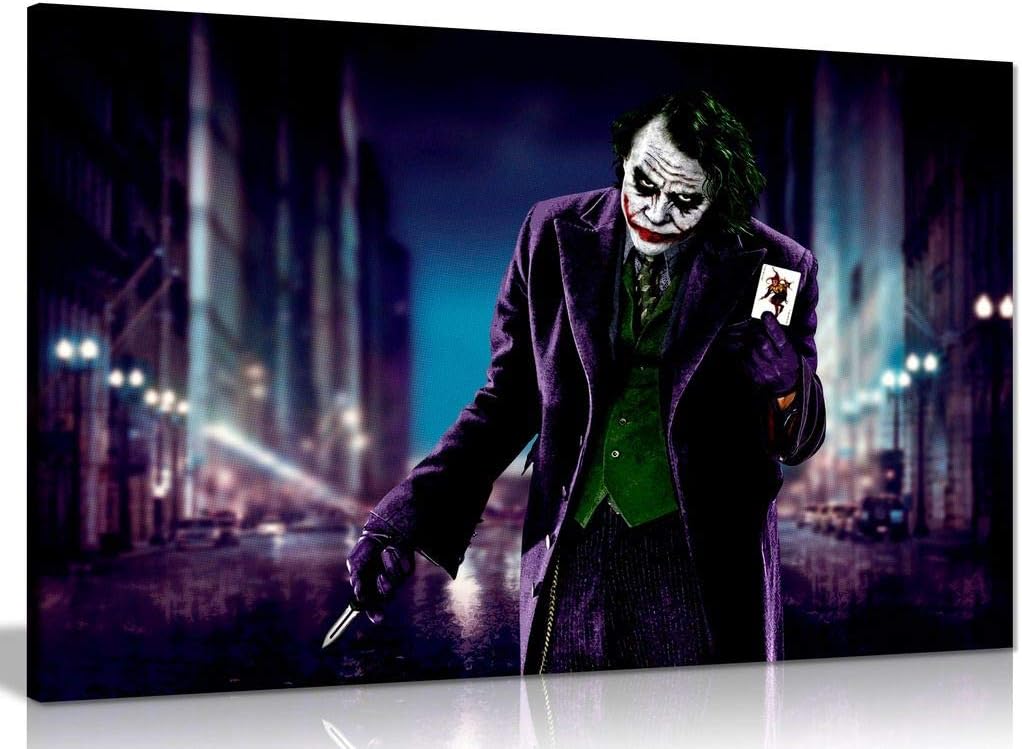 Panther Print Joker & Card Batman Canvas Print, 76.2 x 50.8 cm
