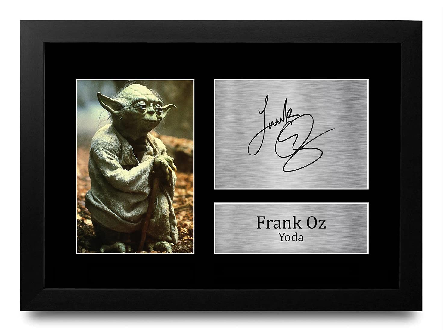 HWC Trading Frank Oz A4 Gerahmte Signiert Gedruckt Autogramme Bild Druck-Fotoanzeige Geschenk Für Star Wars Yoda Filmfans