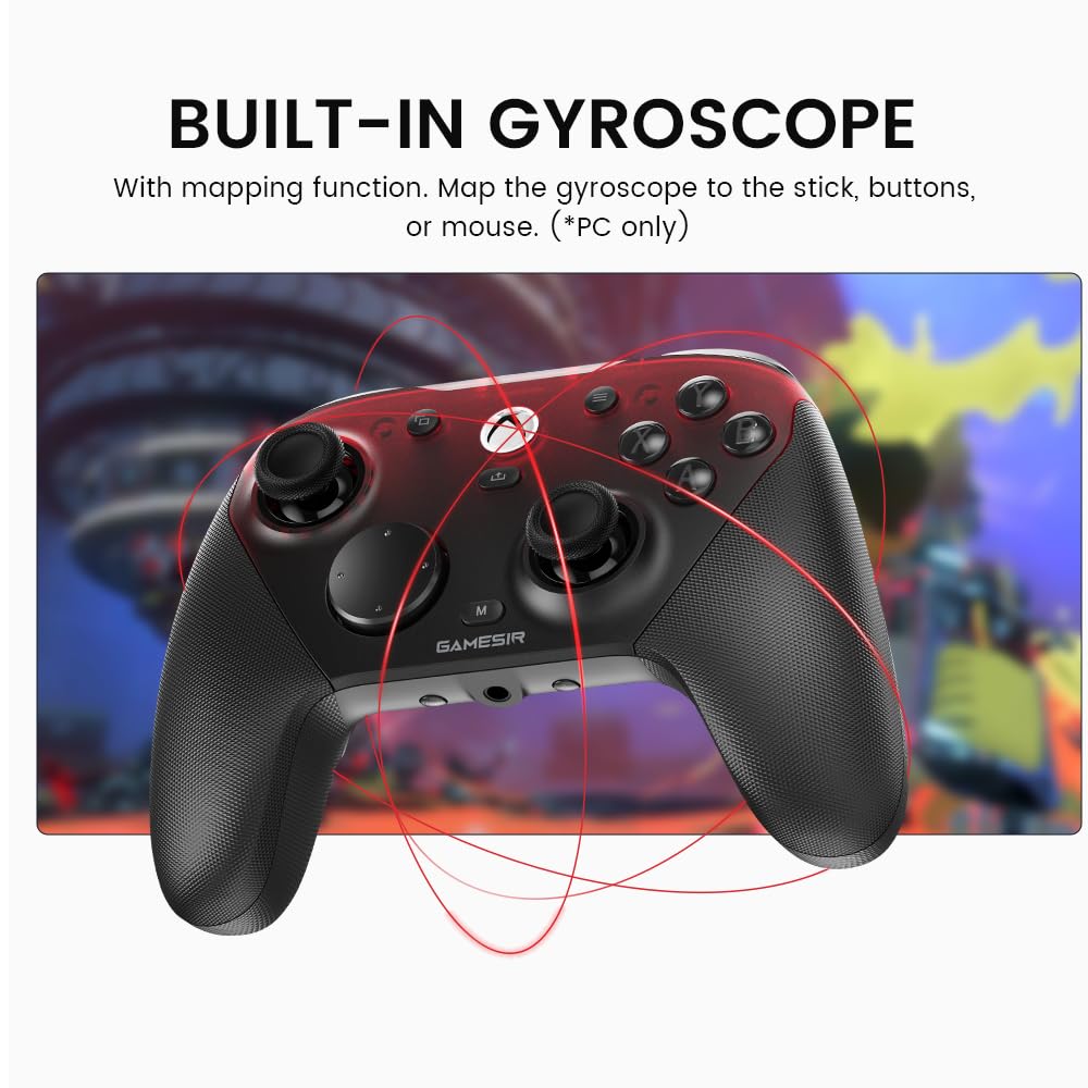 GameSir G7 Pro 1000Hz Controller mit Ladestation für Xbox Series X|S, Xbox One, Windows 10/11 & Android – TMR Joysticks, verstellbare Trigger & 4 programmierbare Tasten – Shadow Ember