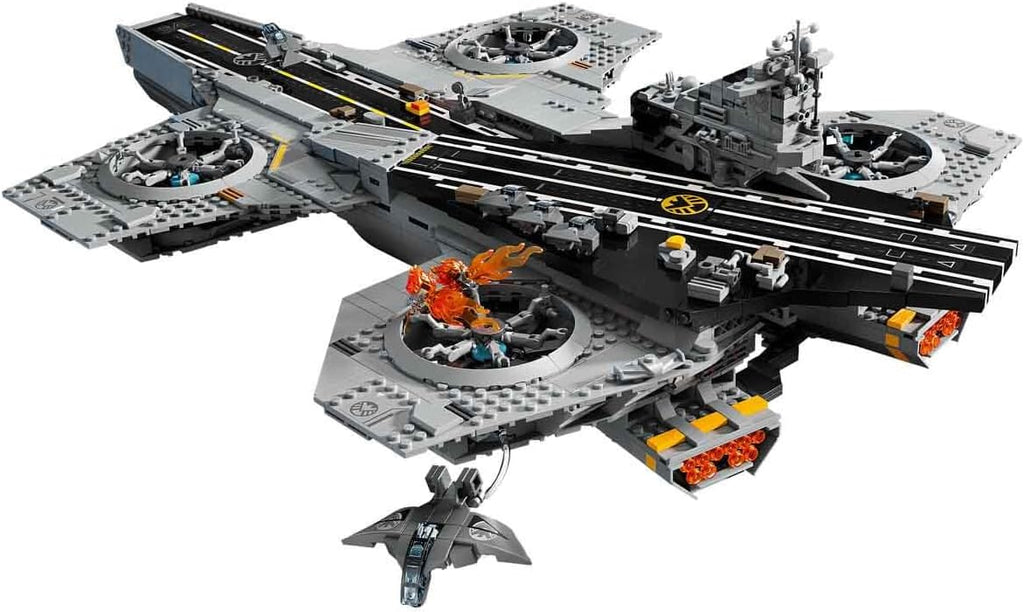 LEGO | Marvel S.H.I.E.L.D. Helicarrier - Aircraft Carrier Model Building Kit for Adults - 6 Minifigures incl. Captain America & Nick Fury - DIY Shelf Decor - Avengers Gift for Fans - 76354