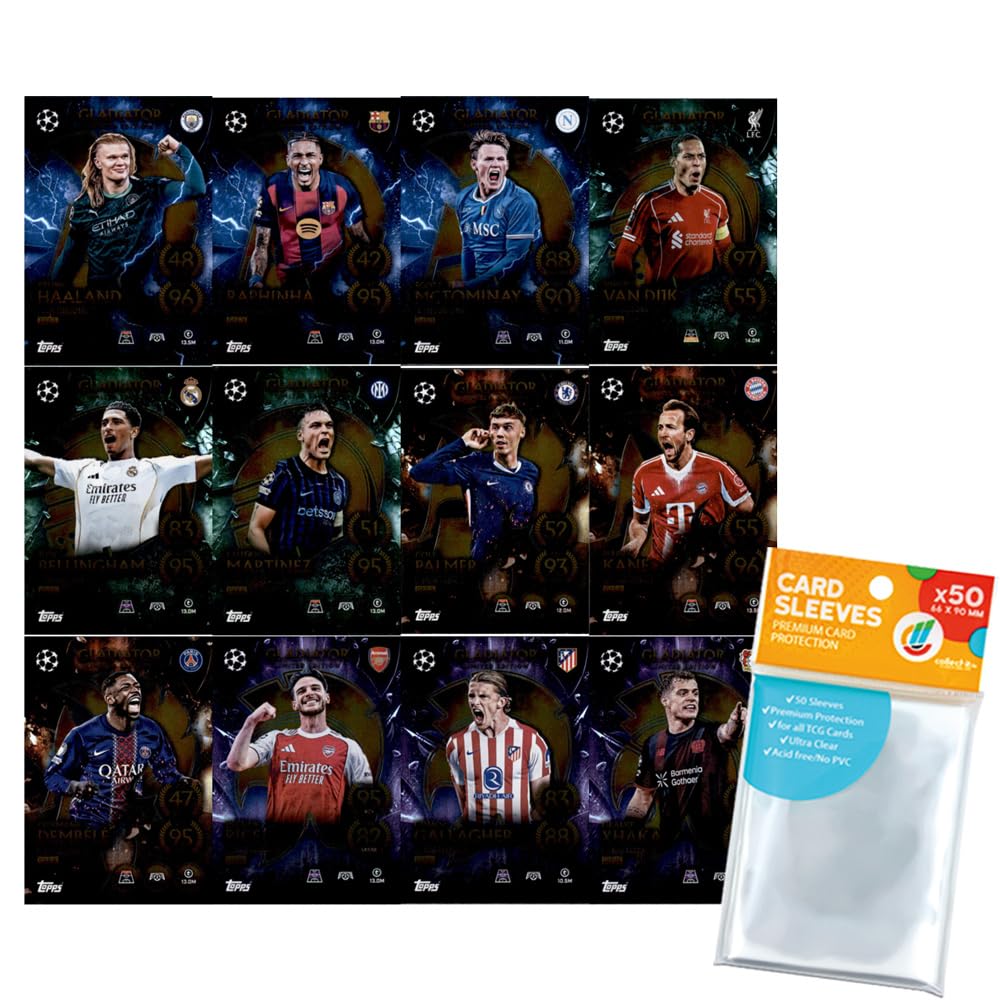 Bundle mit Topps Match Attax Champions League 2025/26 Trading Cards + Exklusive Collect-it Hüllen (Alle 4 Ball Master Karten)