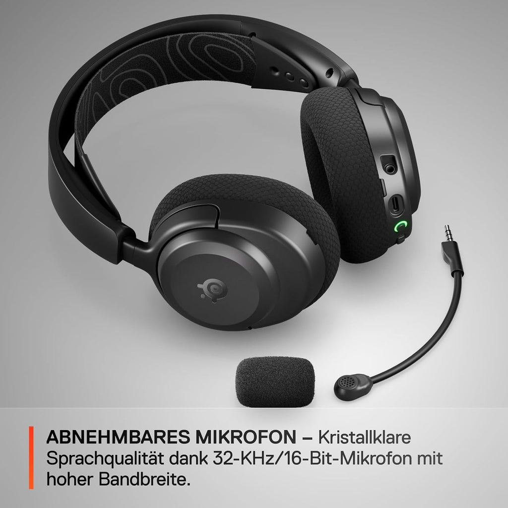 SteelSeries Arctis Nova 3P Wireless - PS5 Headset & PC Gaming Headset – App-Steuerung – 40 Std. Akku – Neodym-Magnet-Treiber – 2,4 GHz/Bluetooth – Abnehmbares Mikrofon – Für PS5, PC, Switch - Schwarz