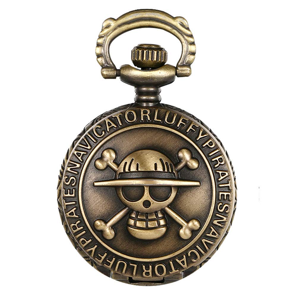 JewelryWe Taschenuhr Herren Damen Vintage: Retro Analog Quarz Kettenuhr Uhr Umhängeuhr mit Halskette Kette Pocket Watch Bronze Unisex Geschenk