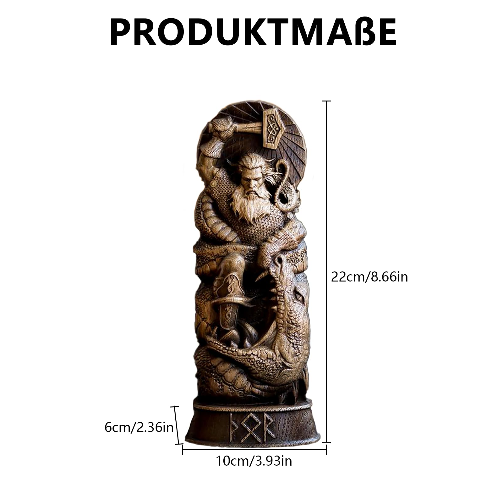 Nordischer Gott Harz Statue, Harz Griechischer Gott Skulptur,22 X 9 cm Nordische Götter Wikinger Deko Statue, für Zuhause Weinschrank Regal Bücherregal (Odin)