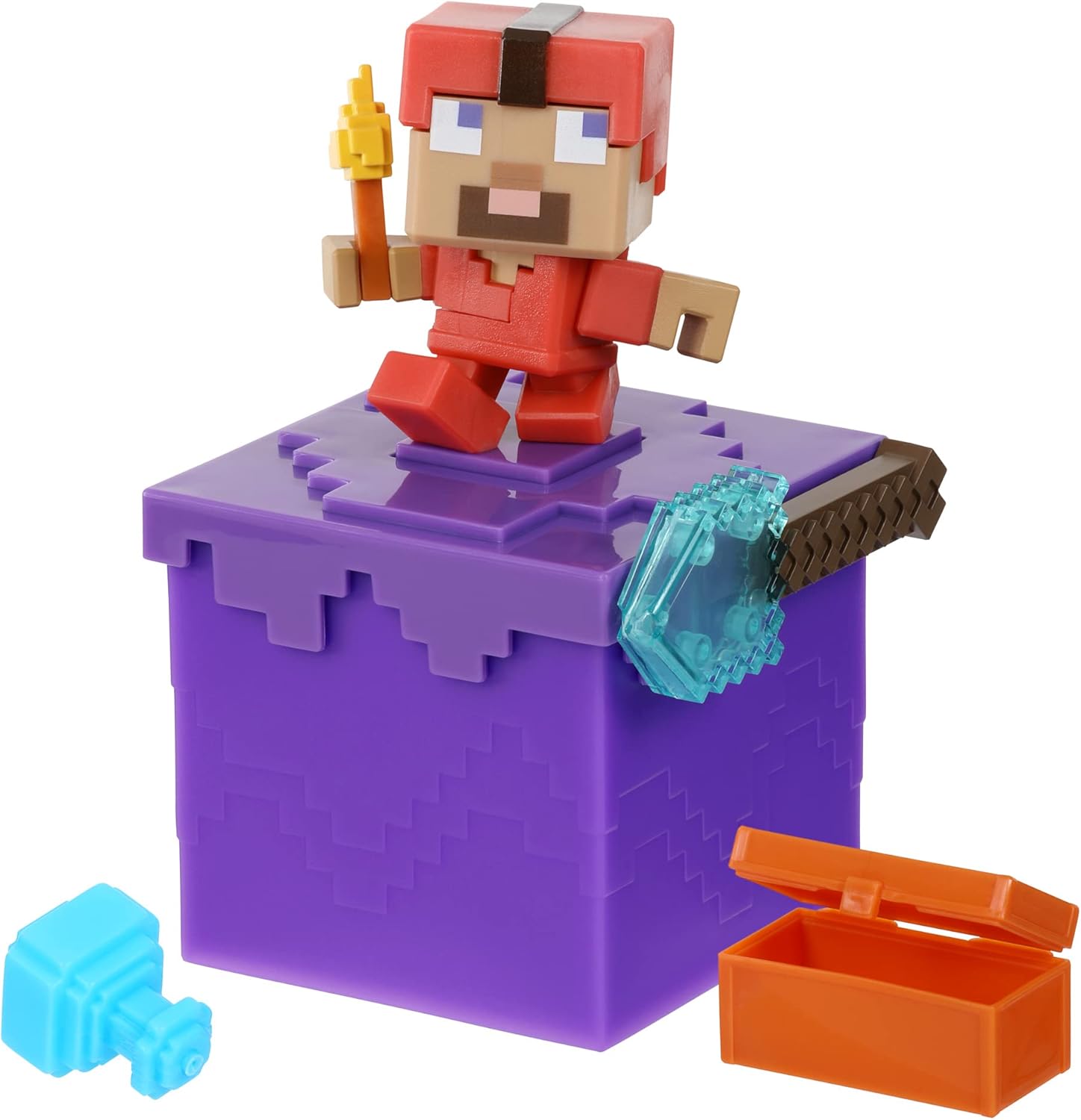 Treasure X 41675 Caves & Cliffs.Overworld Minecraft, Entdecken Sie 10 Levels of Adventure & 12 Mine & Craft Charaktere zum Sammeln!Werden Sie den echten Gold getauchten Schatz Finden, Mehrfarbig