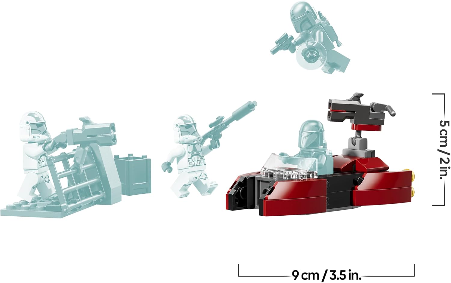 LEGO Star Wars 75449 Belagerung von Mandalore Battle Pack - Action-Spielzeug mit 2 Mandalorianer- & 2 Klontruppler-Minifiguren sowie Speederbike & Blastern - Geschenk für Kinder ab 6 Jahren & Fans