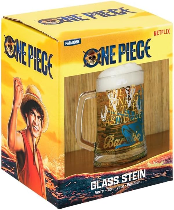 Paladone One-Piece-Baratie-Bierkrug aus Glas, mit Griff, 500 ml, offiziell lizenzierter Fanartikel der Netflix Anime-Popkultur