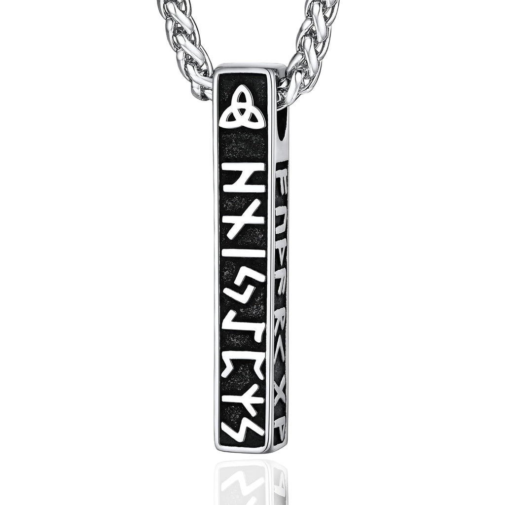 Wikinger Runen Halskette Herren - 60CM Edelstahl Herren Kette, Viking Keltischer knoten Männer Halskette, Schmuck Geschenke für Ehemann Papa Sohn Bruder Freund Weihnachten Geburtstag