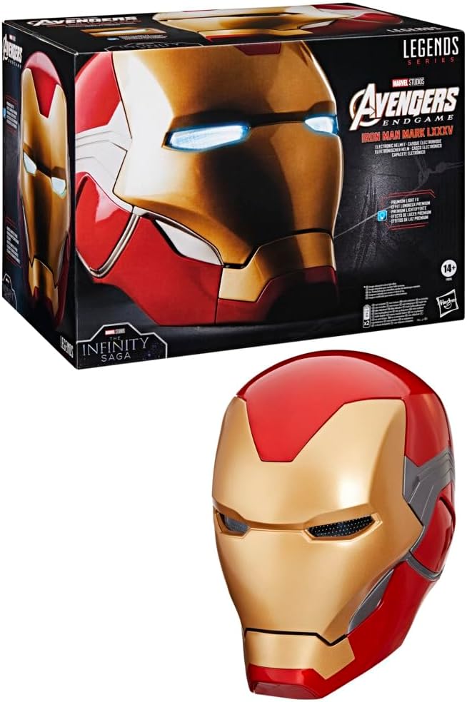 Marvel Legends Series Iron Man Electronic Premium Helmet with Light Effects, Avengers: Endgame Adult Roleplay Item