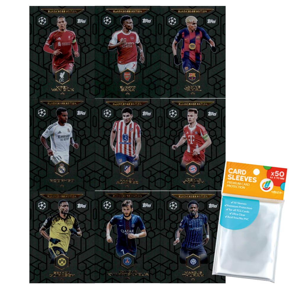 Bundle mit Topps Match Attax Champions League 2025/26 Trading Cards + Exklusive Collect-it Hüllen (Alle 4 Ball Master Karten)